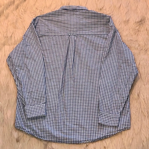 CHAPS–MEN’S BLACK/WHITE/RUST PLAID BUTTON UP!! - Picture 4 of 8